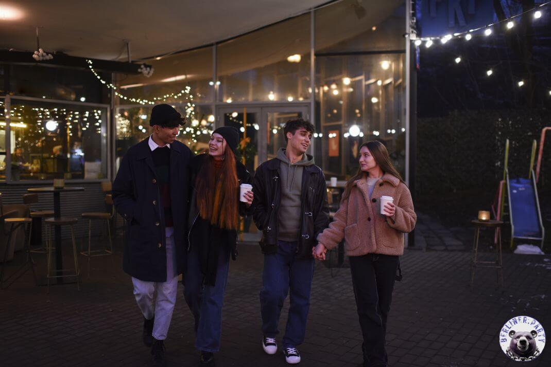 Full Shot Teens Walking Together